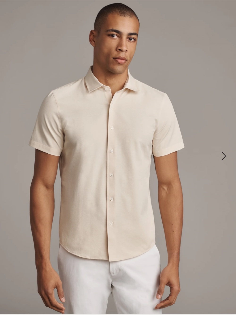 Rhone Brezza Shirt Mens Medium Beige Linen Blend Short Sleeve Button Up NWT (3)